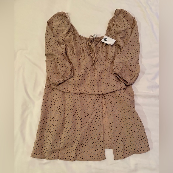 Anko, size 12 AUS/8 USA, tan and black print dress NWT - Picture 3 of 6
